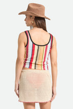 Womens BRIXTON Ringer Tank in Peach Multi Stripe
