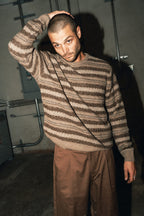 BRIXTON Midnight Crew Sweater in MULTI STRIPE