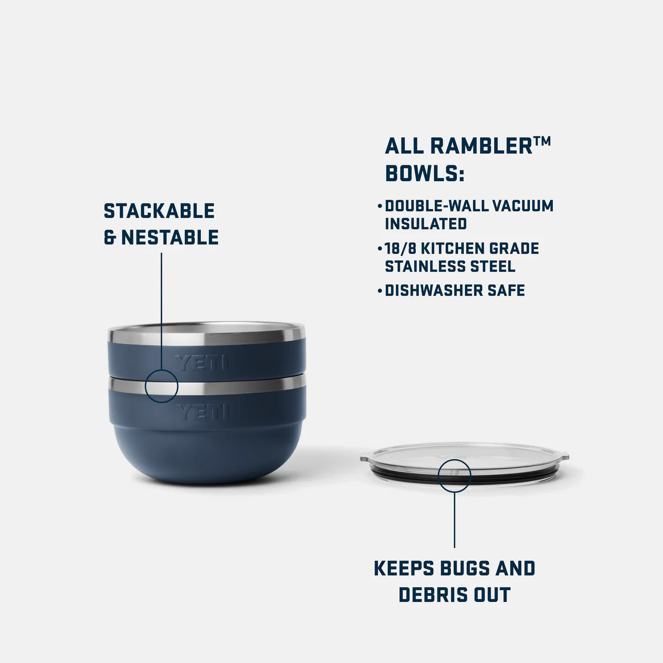 YETI Rambler™ Medium Insulated Bowl with Lid in Navy
