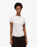 Womens COLORFUL STANDARD Rib T-Shirt in Light Gray