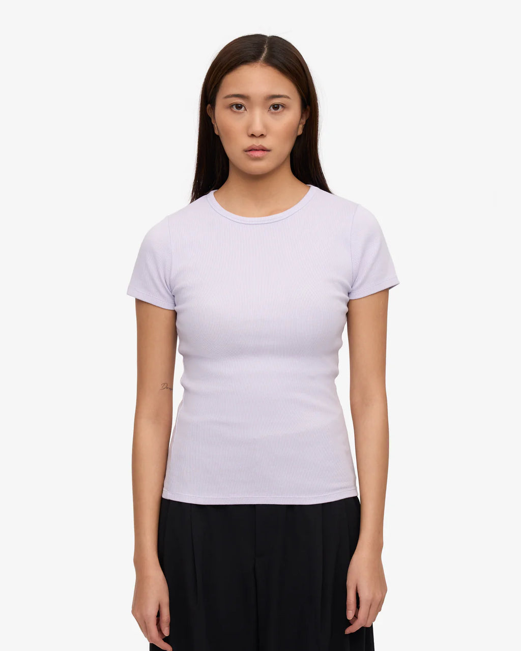 Womens COLORFUL STANDARD Ribbed T-Shirt in Soft Lavender