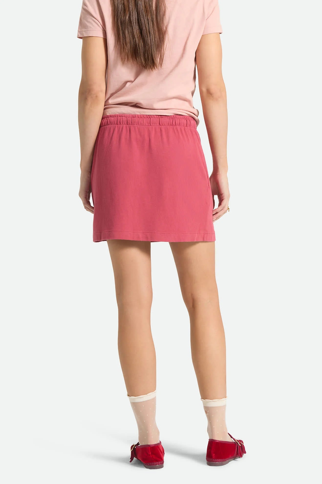 Women's BRIXTON Carefree Organic Garment Dye Lounge Skirt in Robust Red
