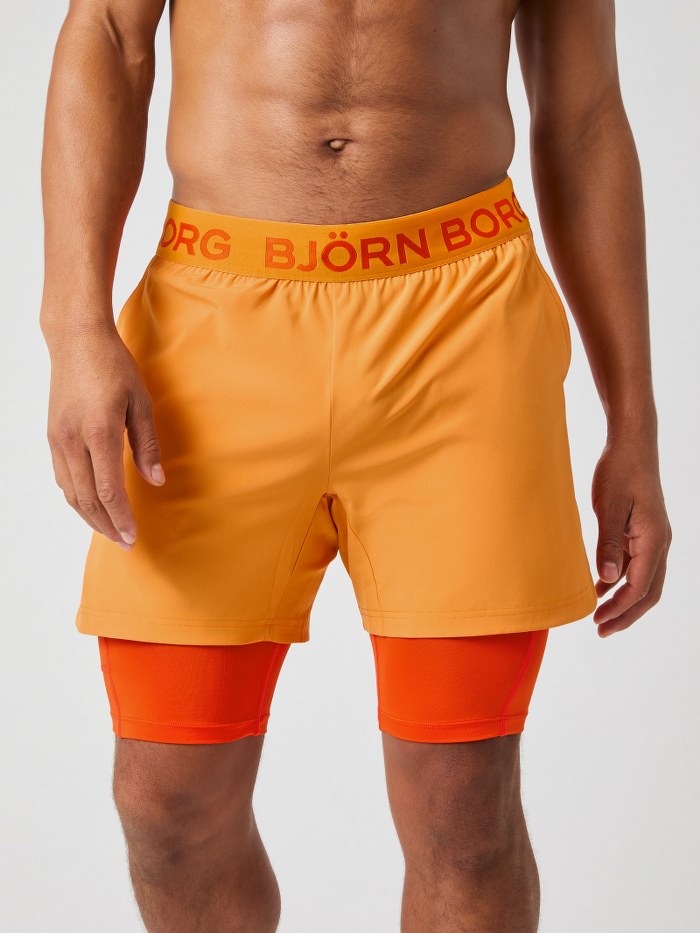 BJORN BORG 2 in 1 Shorts in ORANGE