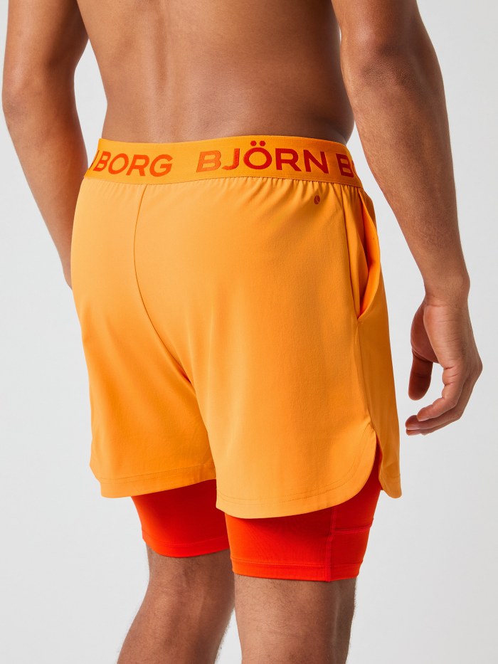 BJORN BORG 2 in 1 Shorts in ORANGE