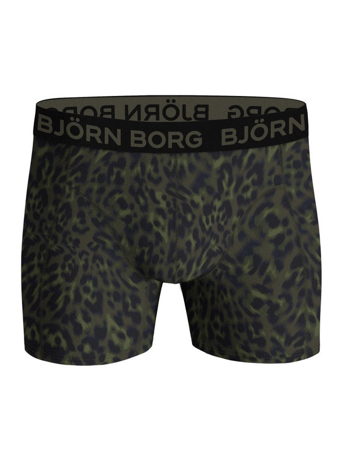 BJORN BORG 3 Pack Stretch Boxers in GREEN PATTERN