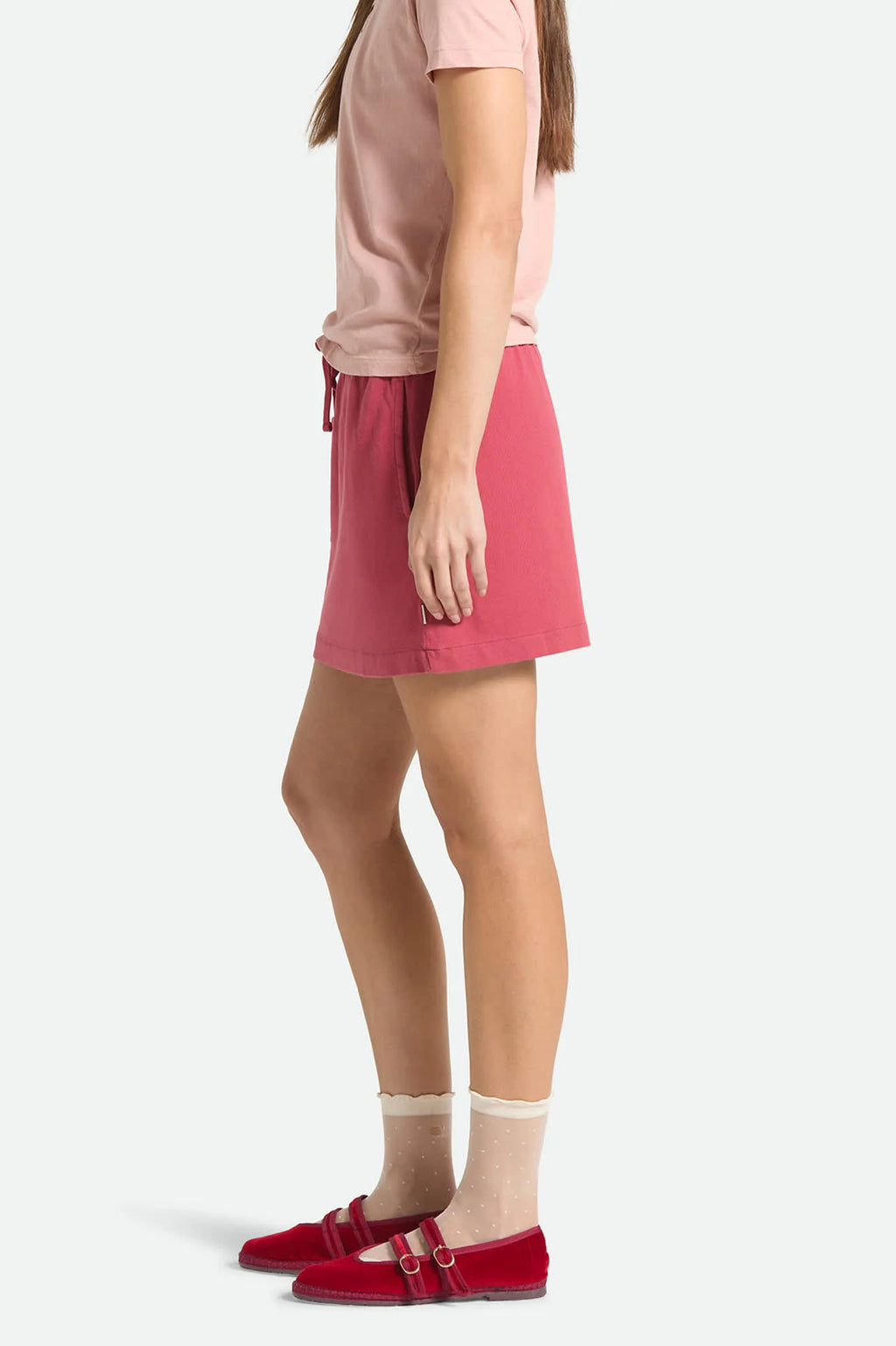 Women's BRIXTON Carefree Organic Garment Dye Lounge Skirt in Robust Red