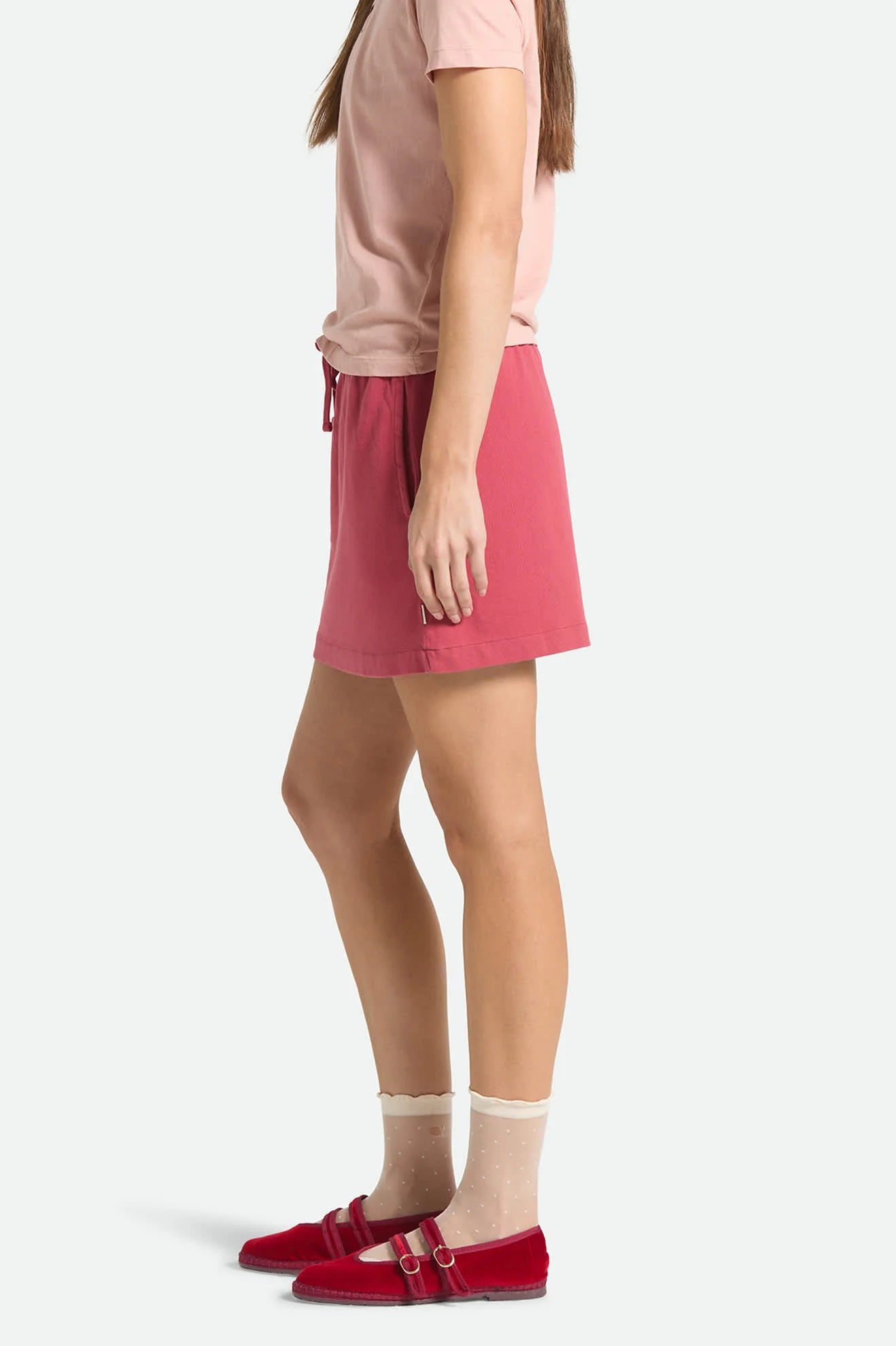 Women's BRIXTON Carefree Organic Garment Dye Lounge Skirt in Robust Red