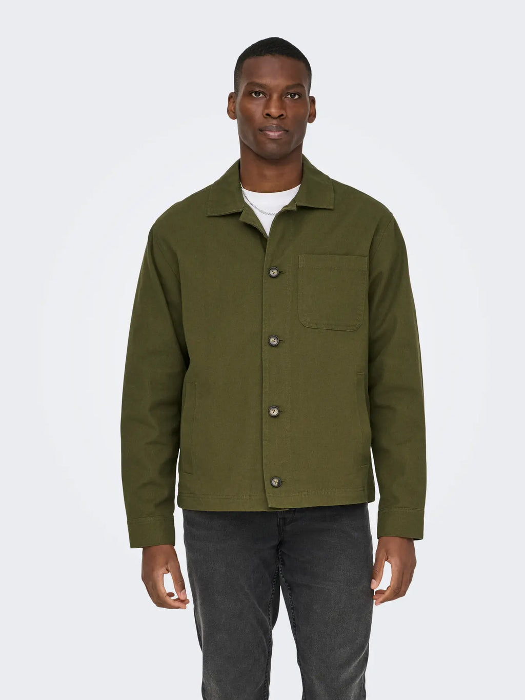 ONLY & SONS Ronnie Jacket in DARK OLIVE