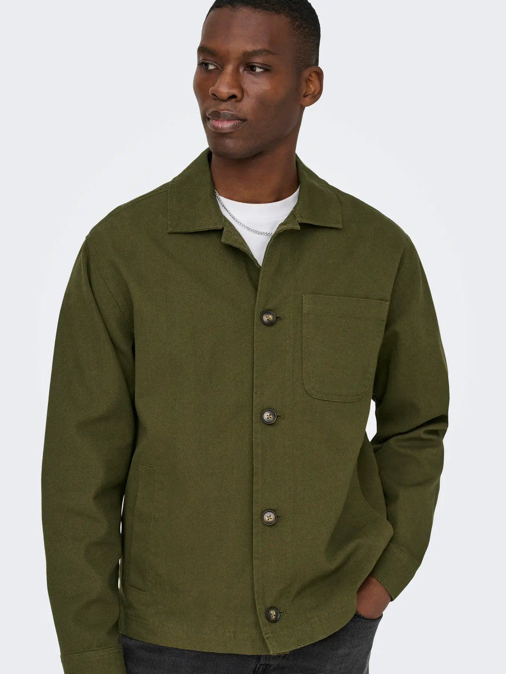 ONLY & SONS Ronnie Jacket in DARK OLIVE