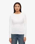 Womens COLORFUL STANDARD Organic Rib Long Sleeve T-Shirt in Optical White