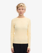 Womens COLORFUL STANDARD Organic Rib Long Sleeve T-Shirt in Soft Yellow