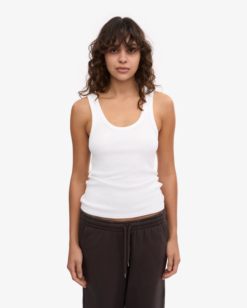 Womens COLORFUL STANDARD Organic Rib Tank Top in Optical White