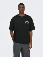 ONLY & SONS Peanuts Back Life Oversized T-Shirt in BLACK