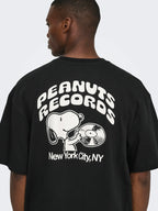 ONLY & SONS Peanuts Back Life Oversized T-Shirt in BLACK