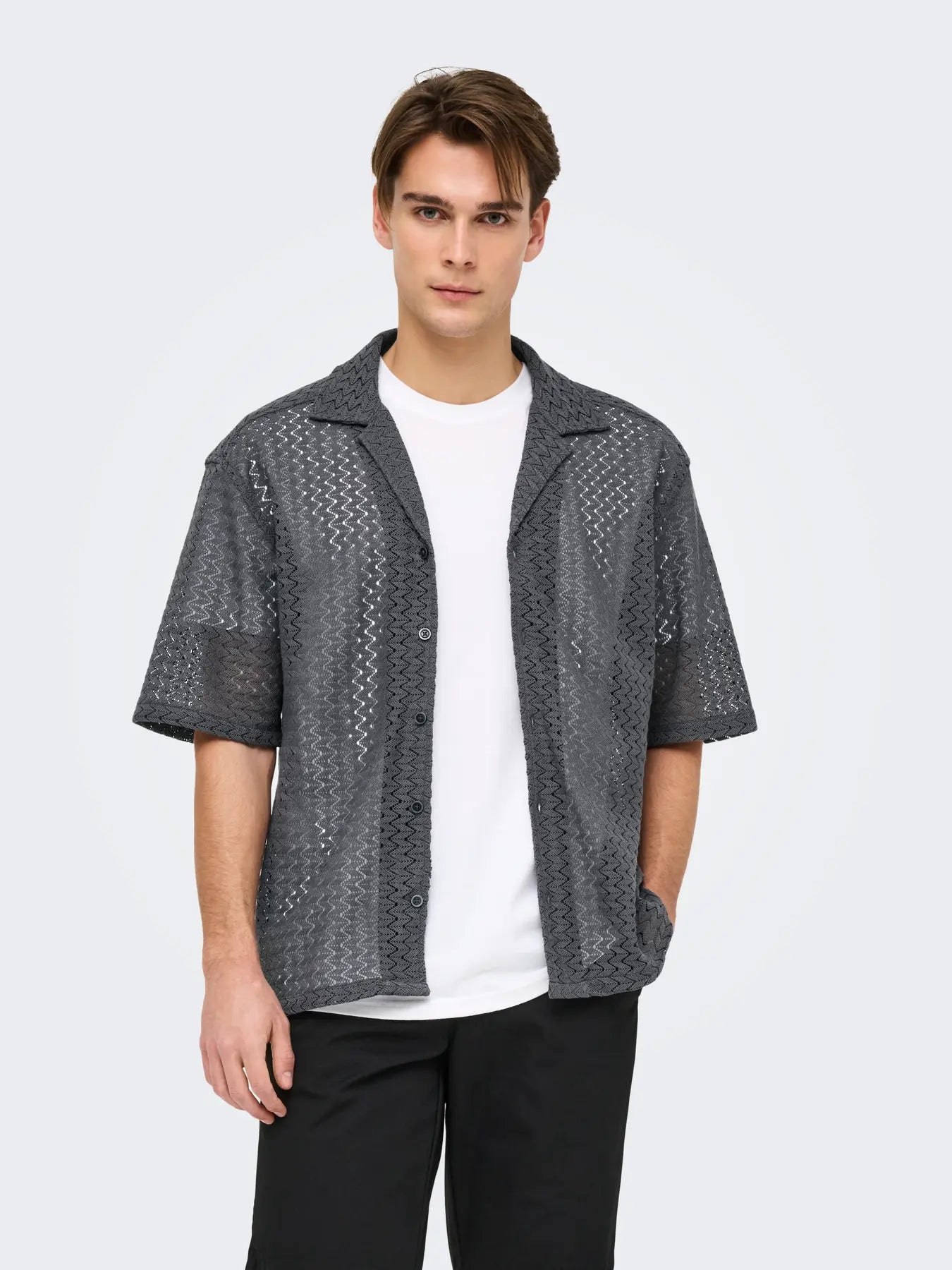 ONLY & SONS Novak Mesh Shirt in GREY