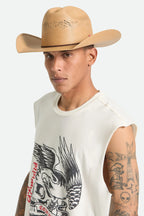 BRIXTON LoneStar Straw Cowboy Hat in Texas Gold