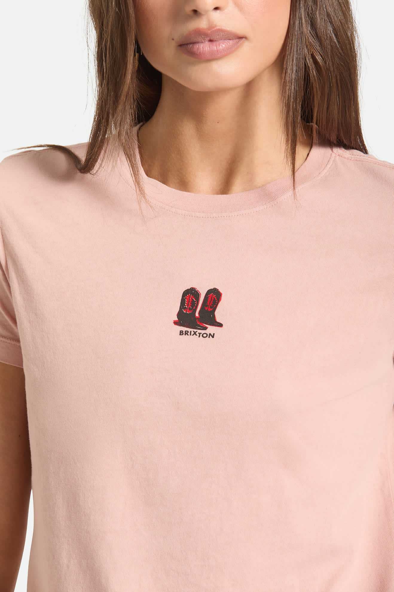 Womens BRIXTON Two Boots Slim T-Shirt in Pink