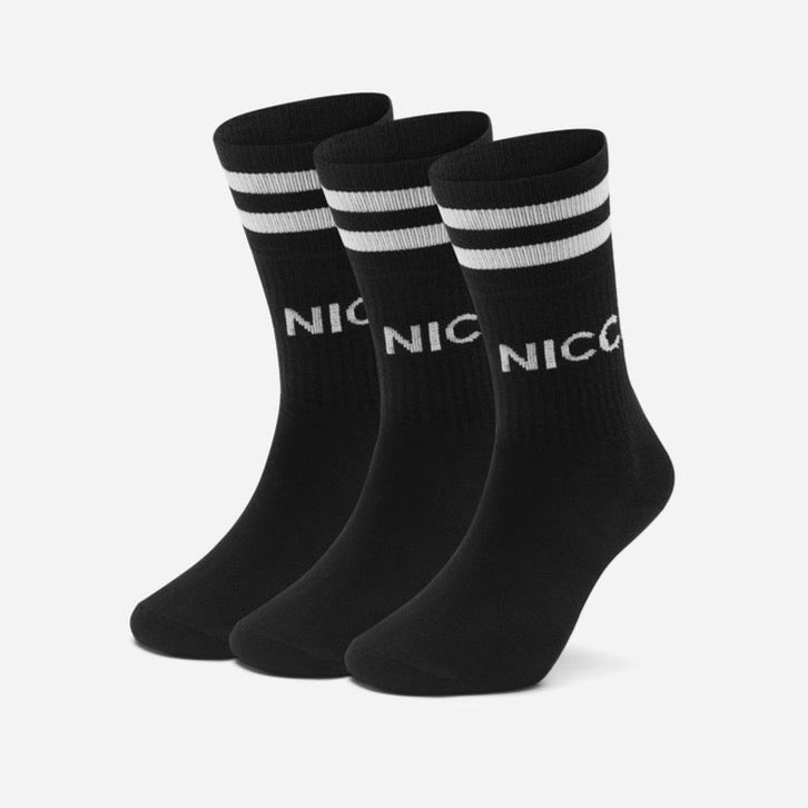 NICCE Cavalette 3 Pack Sports Socks in BLACK