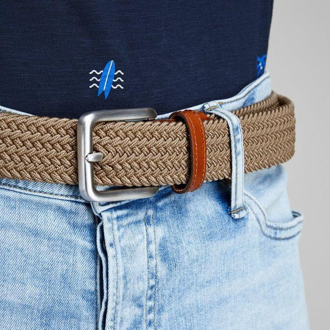 JACK & JONES Spring Woven Classic Belt in BROWN