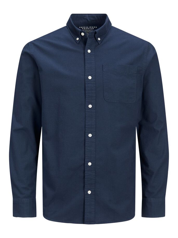 JACK & JONES Organic Cotton Slim Fit Shirt in NAVY BLAZER