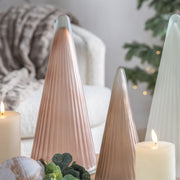 Ribbed Glass Christmas Tree Table Decor in BROWN (Large)