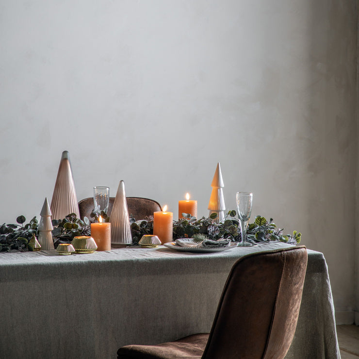 Ribbed Glass Christmas Tree Table Decor in BROWN (Large)
