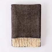 ADAM CURTIS Best of British Wool Throw in BLACK