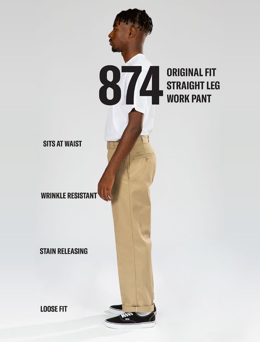 DICKIES 874 Original Straight Leg Work Pant in KHAKI