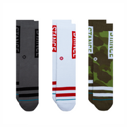STANCE 3 Pack Staple OG Crew Socks in MULTI CAMO