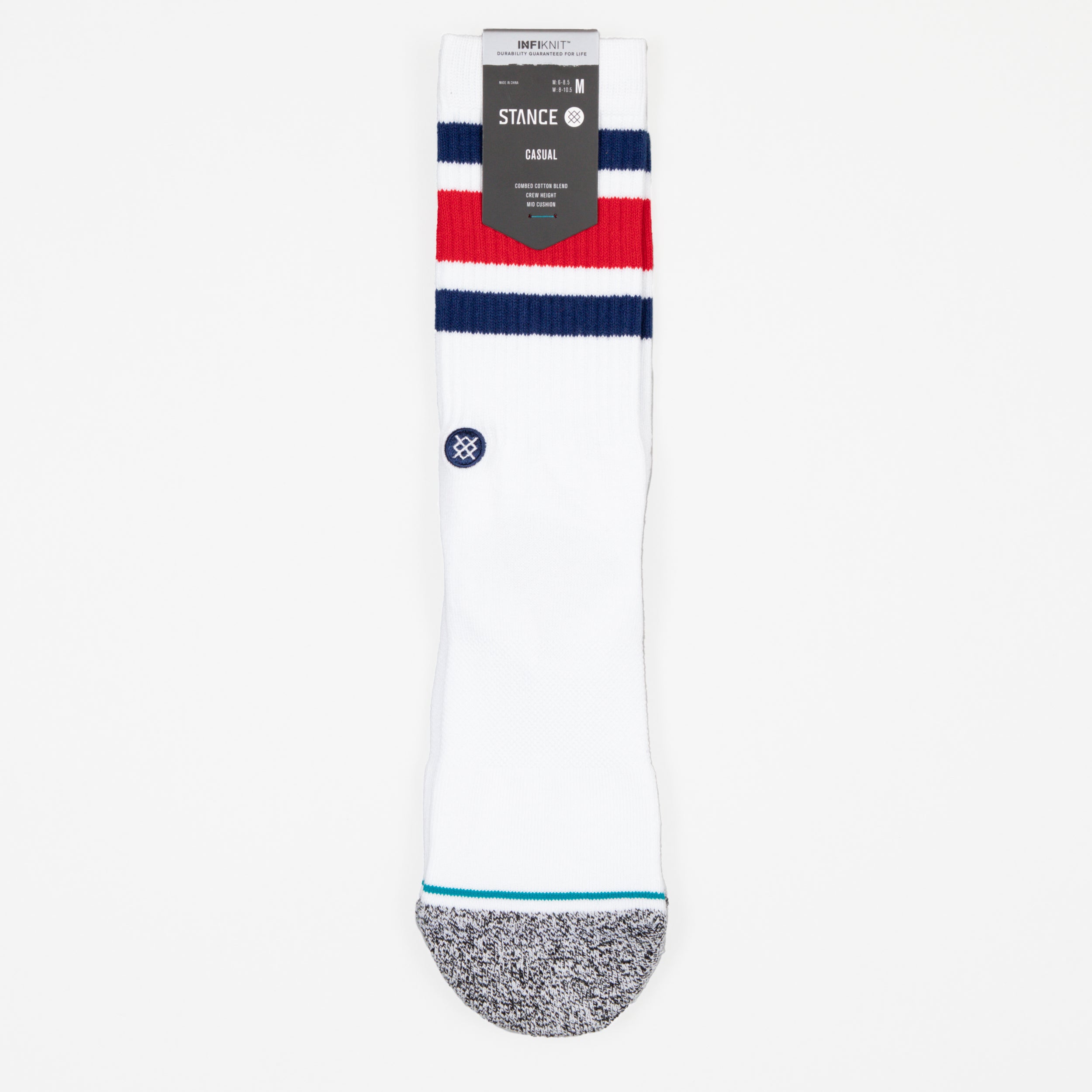 STANCE Boyd Staple Socks in WHITE , RED & BLUE
