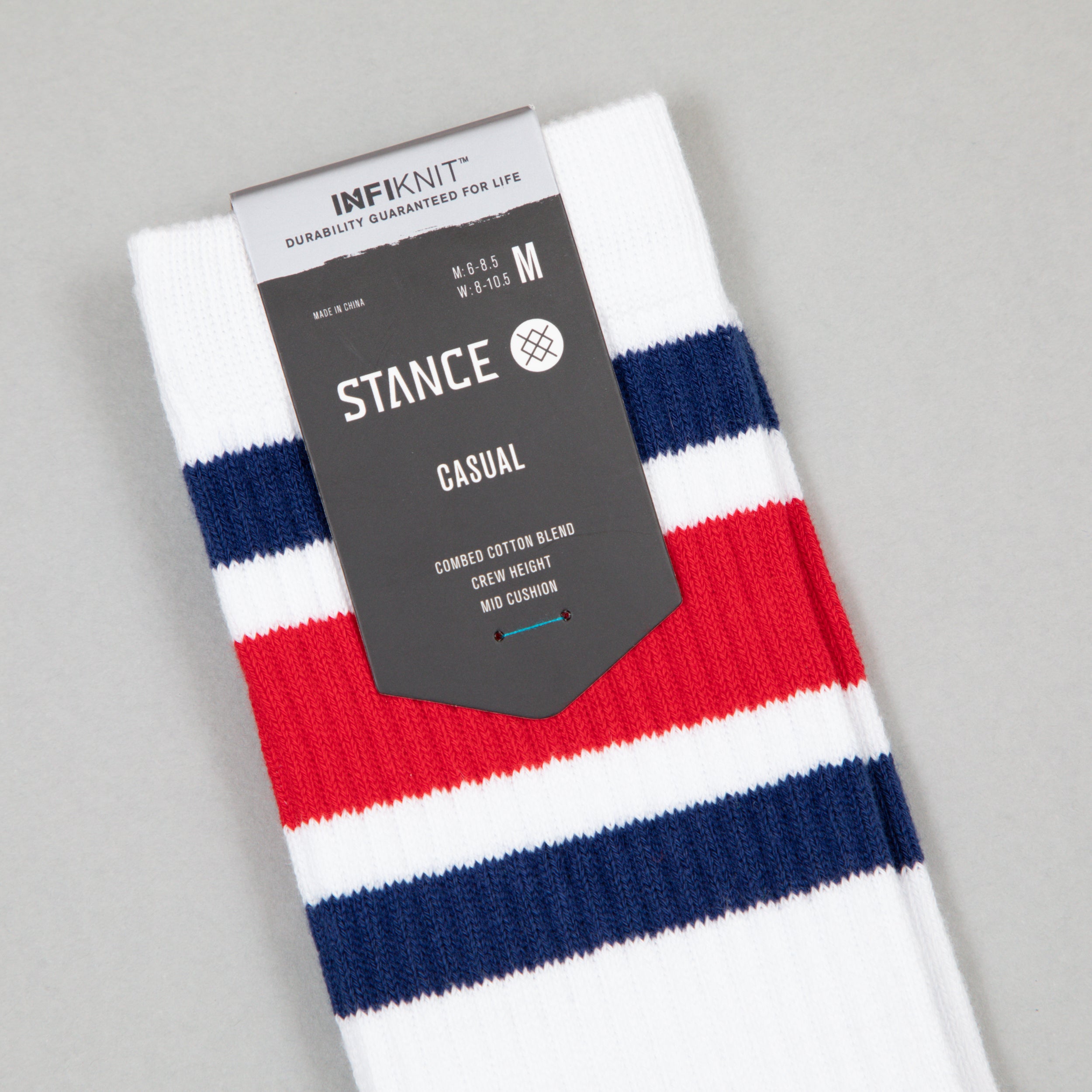 STANCE Boyd Staple Socks in WHITE , RED & BLUE