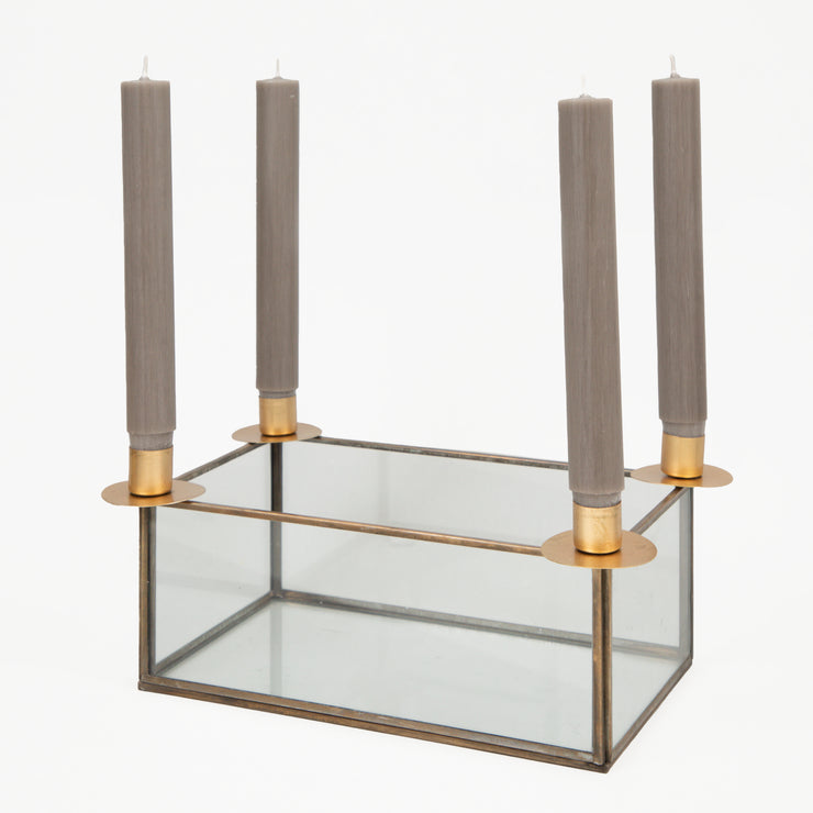 MADAM STOLTZ Glass Box Christmas Candle Display