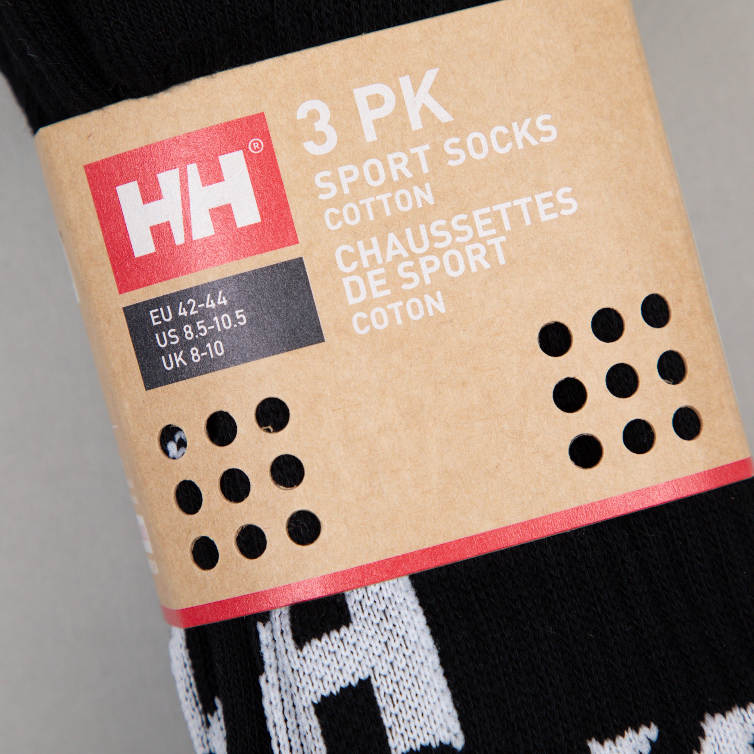 HELLY HANSEN Cotton Sport 3 Pack Socks in BLACK