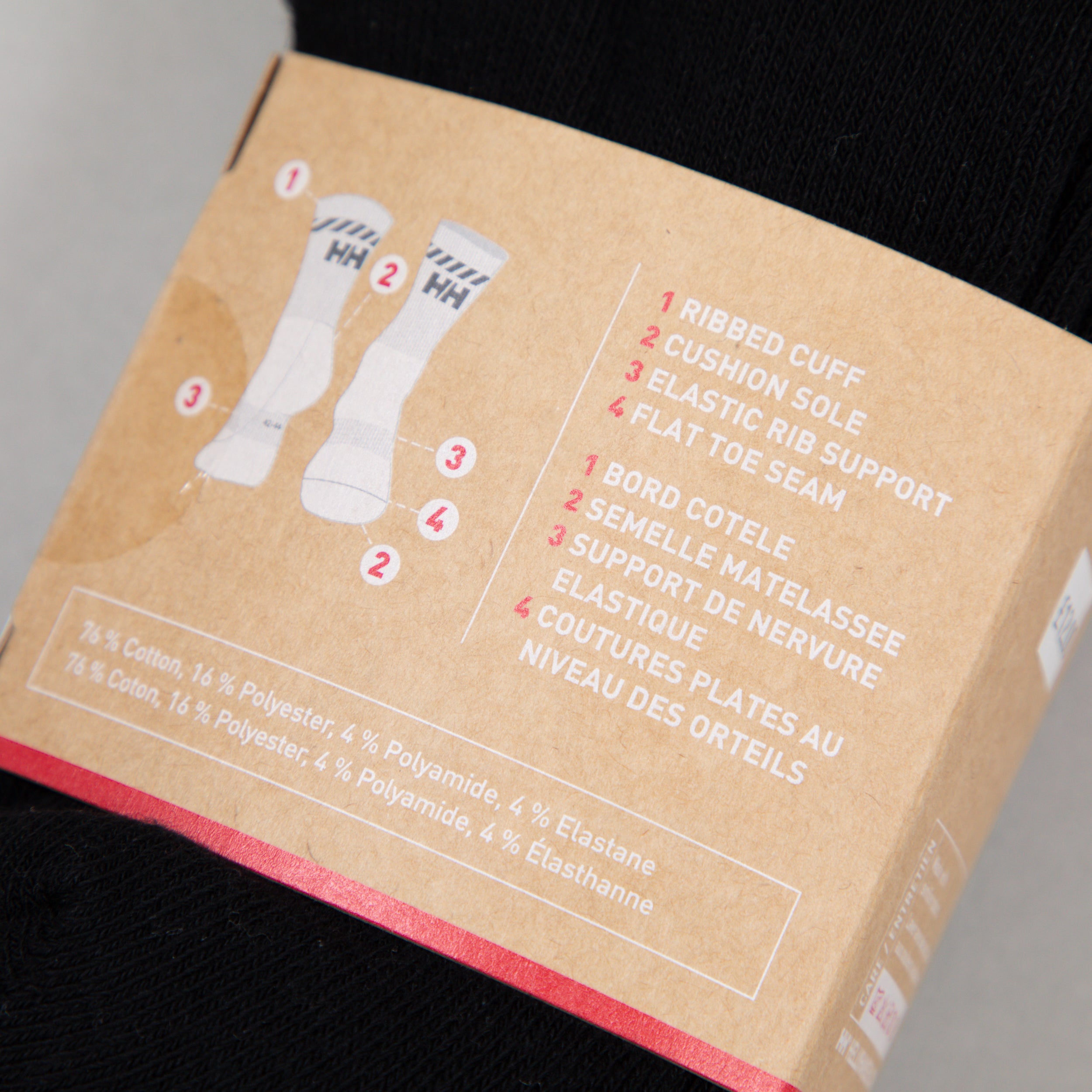 HELLY HANSEN Cotton Sport 3 Pack Socks in BLACK