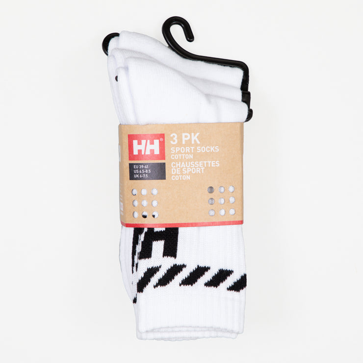 HELLY HANSEN Cotton Sport 3 Pack Socks in WHITE