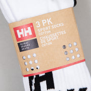 HELLY HANSEN Cotton Sport 3 Pack Socks in WHITE