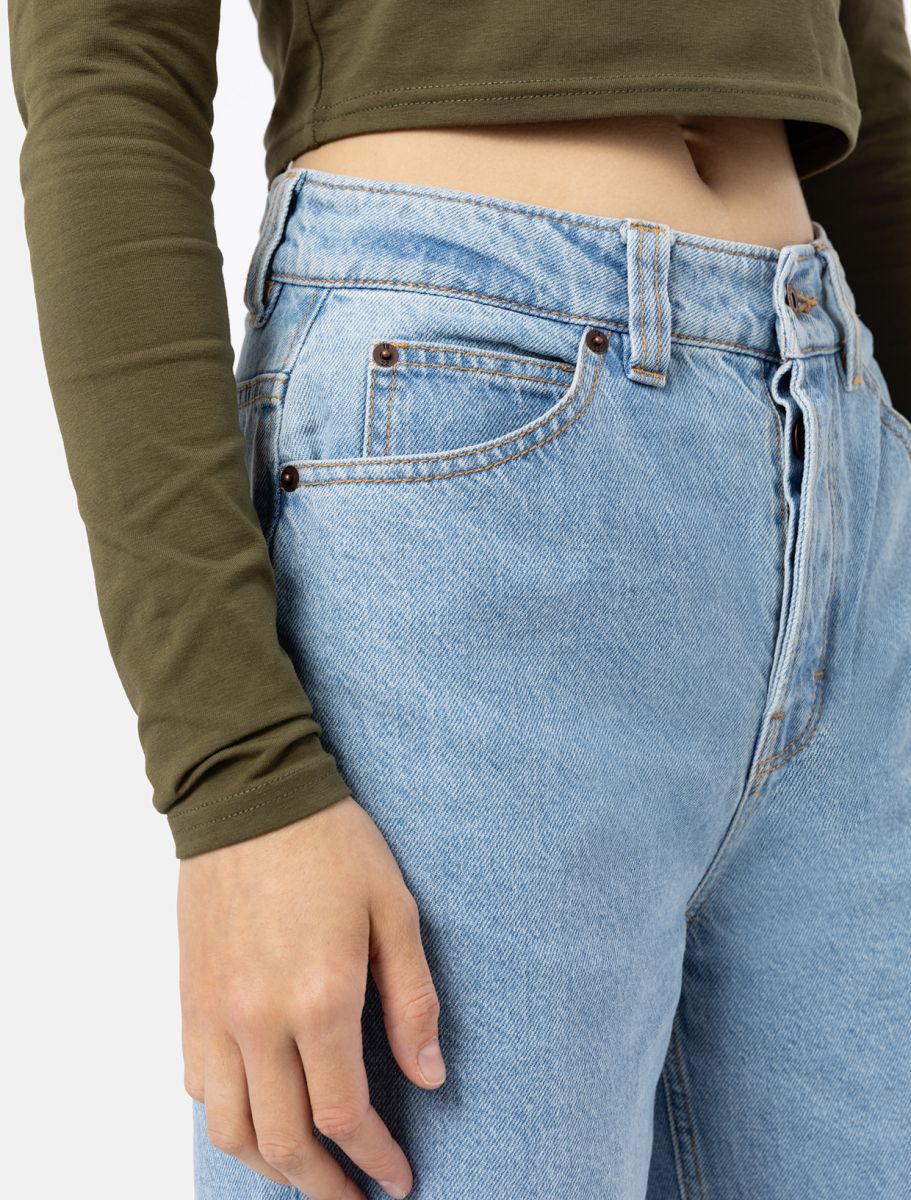 Womens DICKIES Thomasville Denim Pant in VINTAGE BLUE