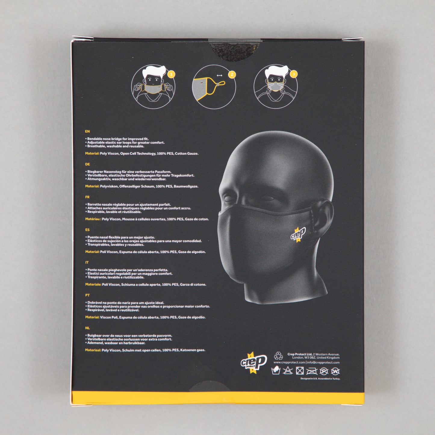 CREP PROTECT Reusable Face Mask Covering in BLACK