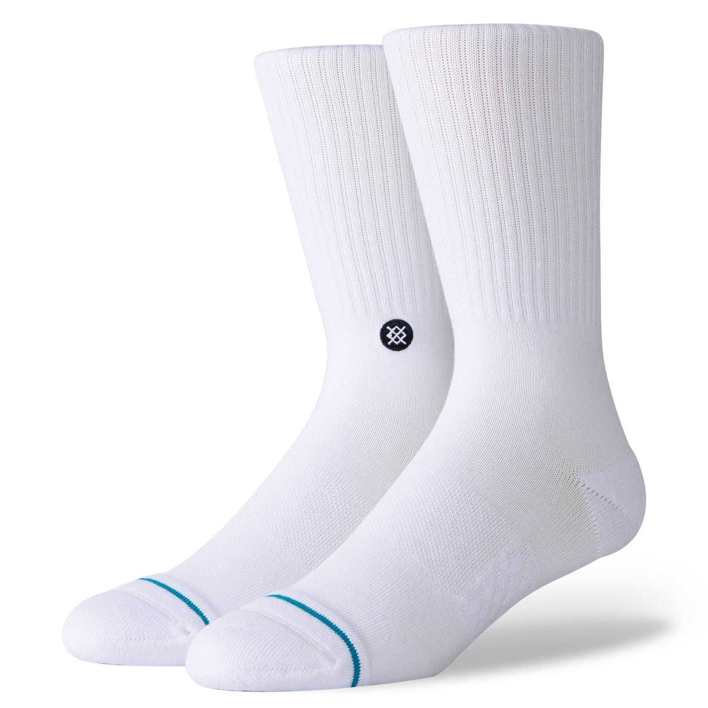 STANCE Icon Classic Crew Socks in WHITE
