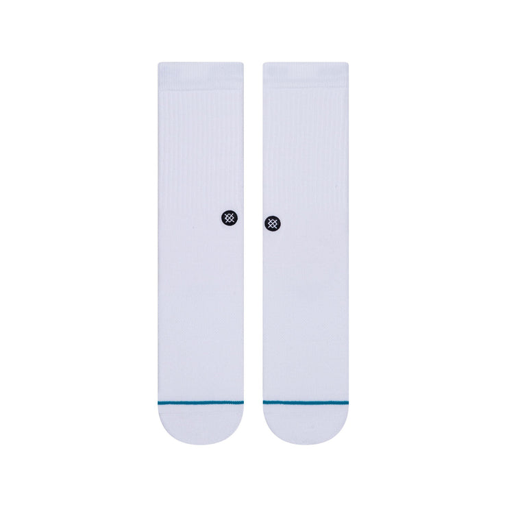 STANCE Icon Classic Crew Socks in WHITE