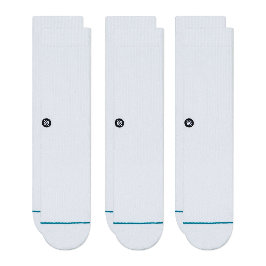 STANCE Icon 3 Pack Socks in WHITE