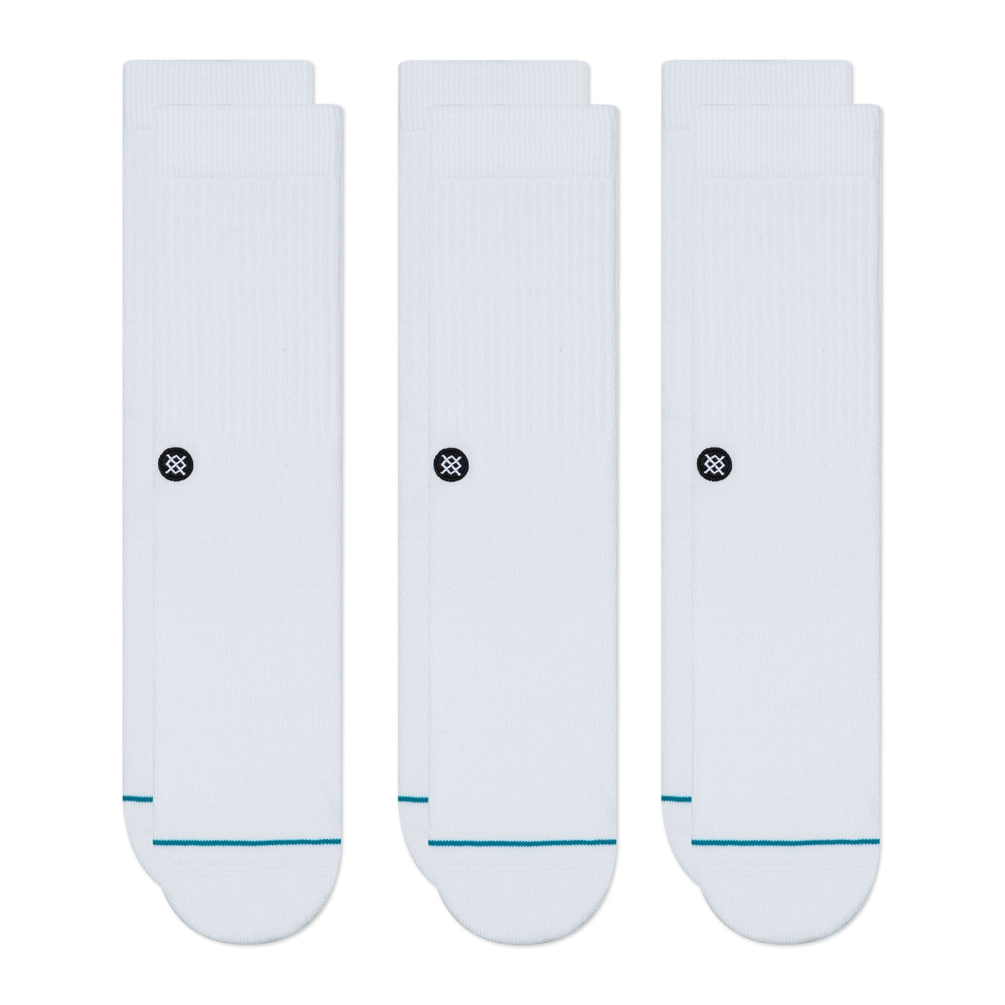 STANCE Icon 3 Pack Socks in WHITE