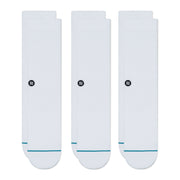 STANCE Icon 3 Pack Socks in WHITE