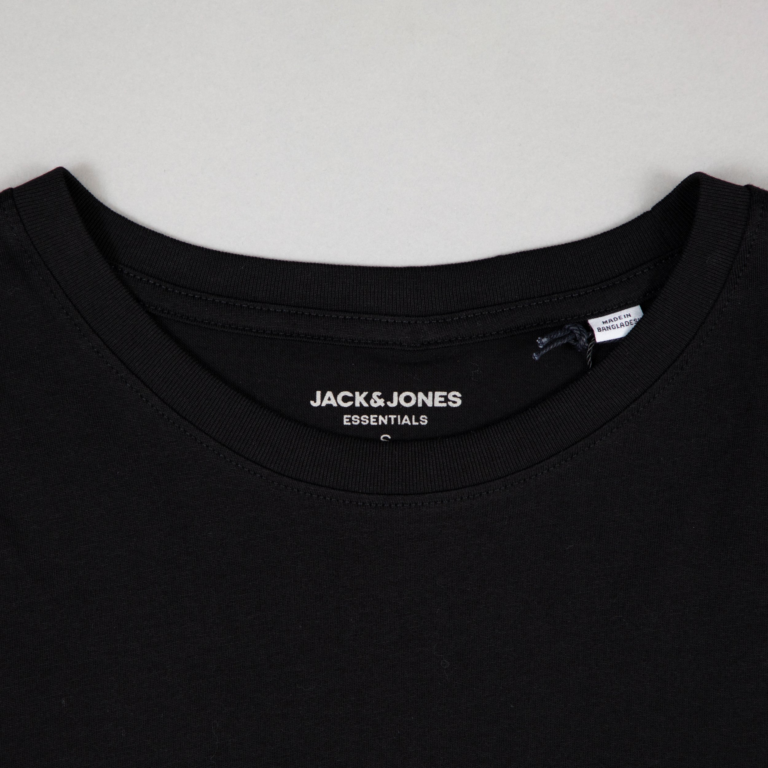 JACK & JONES Organic Cotton Basic T-Shirt in BLACK