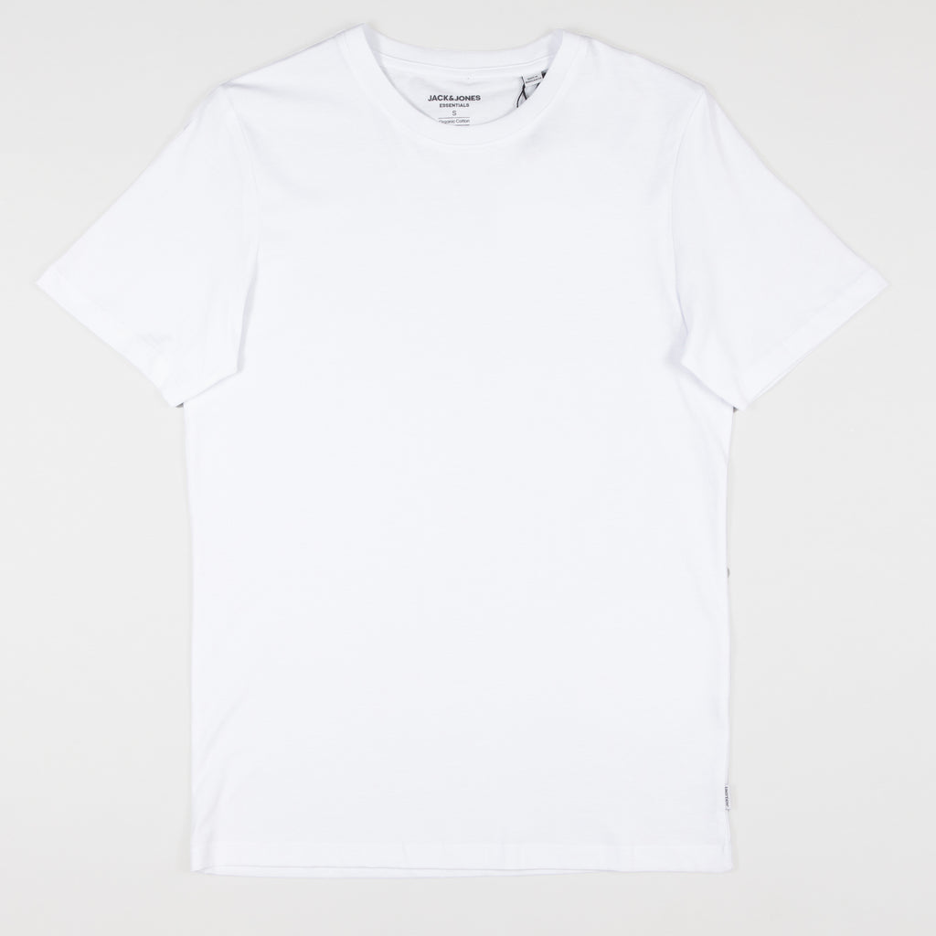 JACK & JONES Organic Cotton Basic T-Shirt in WHITE