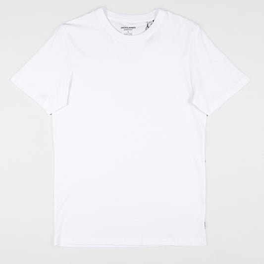 JACK & JONES Organic Cotton Basic T-Shirt in WHITE