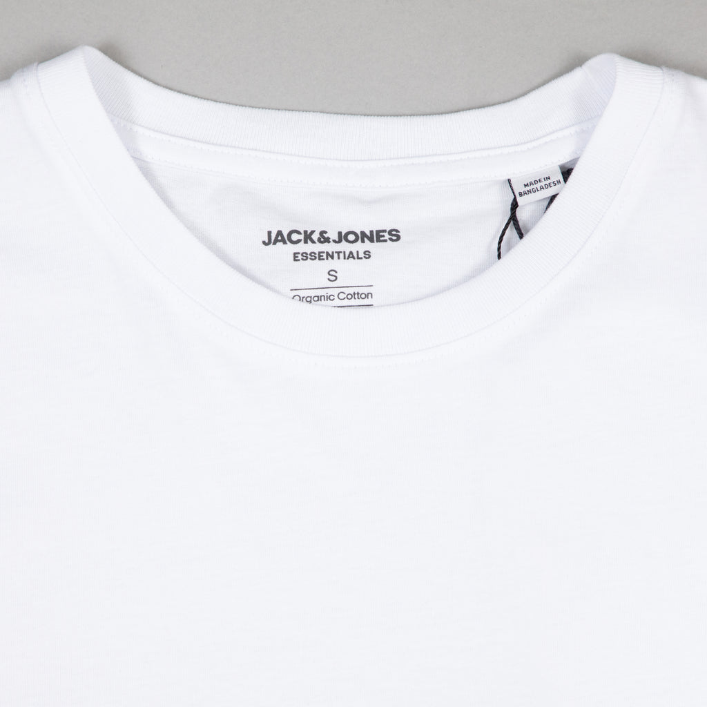 JACK & JONES Organic Cotton Basic T-Shirt in WHITE