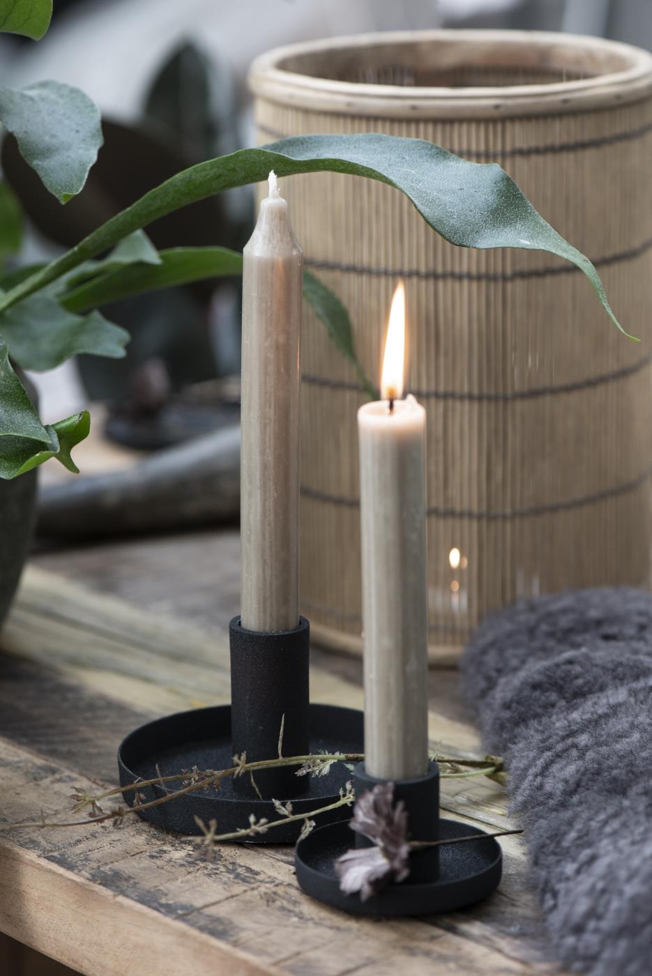 Ib Laursen Dinner Candle Holder in BLACK - Pack of 2