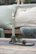 Ib Laursen Oval Dinner Candle Holder in DUSTY GREEN