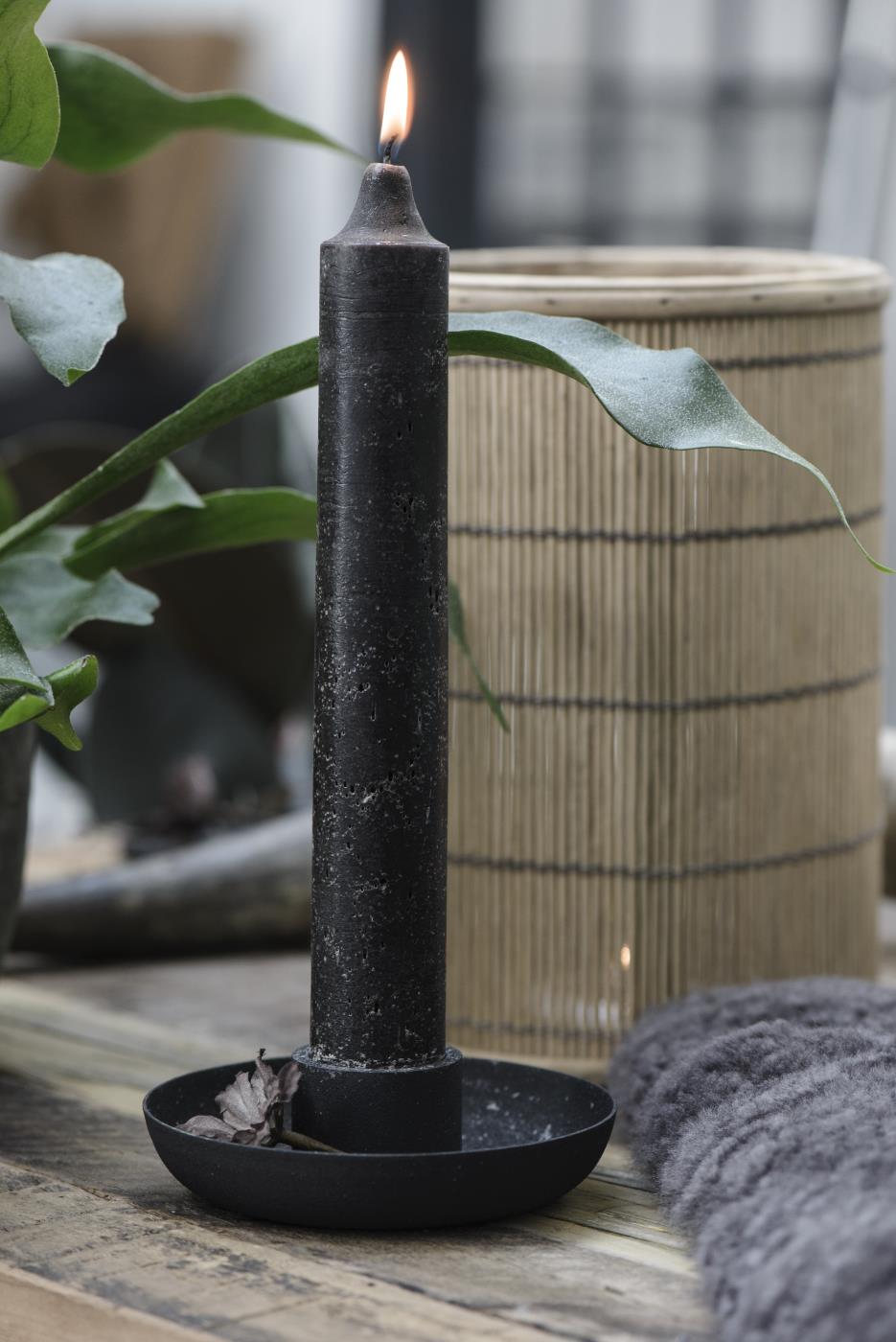 Ib Laursen Candle with Candle Holder in BLACK